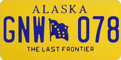 AK license plate GNW078