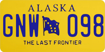 AK license plate GNW098