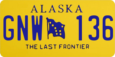 AK license plate GNW136