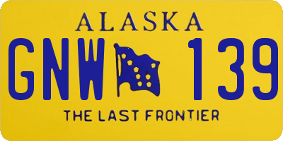 AK license plate GNW139