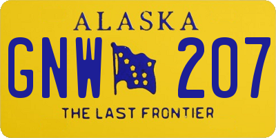 AK license plate GNW207