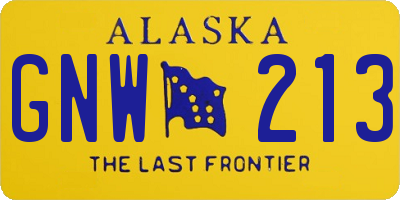 AK license plate GNW213