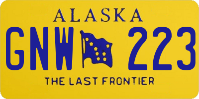 AK license plate GNW223