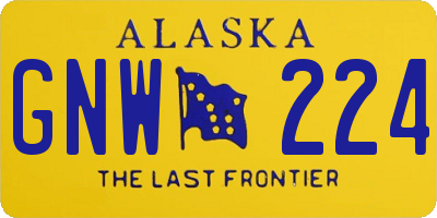 AK license plate GNW224