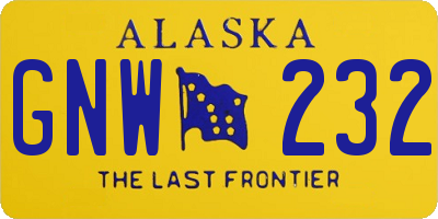 AK license plate GNW232