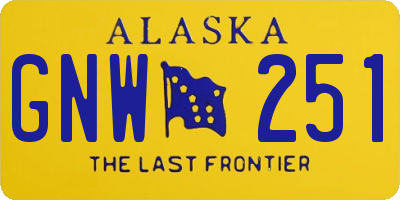 AK license plate GNW251