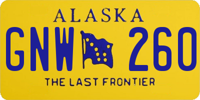 AK license plate GNW260