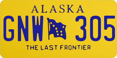 AK license plate GNW305