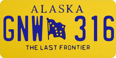 AK license plate GNW316