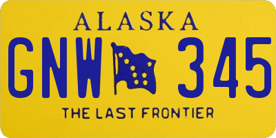 AK license plate GNW345