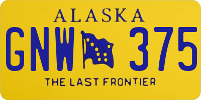 AK license plate GNW375