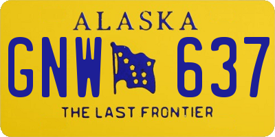 AK license plate GNW637