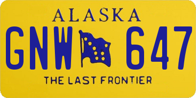 AK license plate GNW647