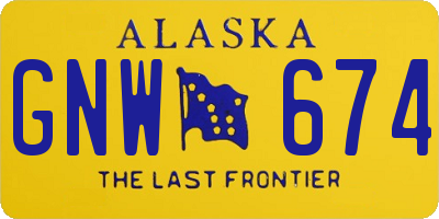 AK license plate GNW674