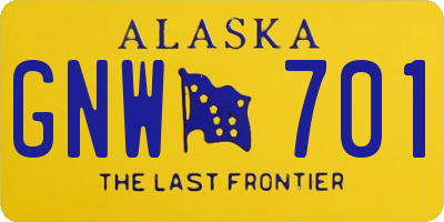 AK license plate GNW701