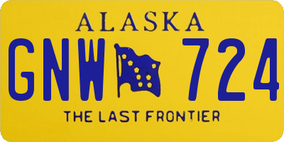 AK license plate GNW724