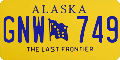 AK license plate GNW749