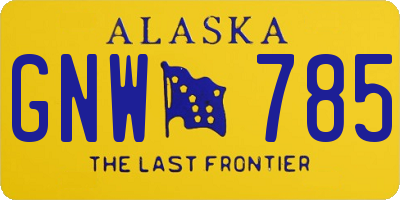 AK license plate GNW785