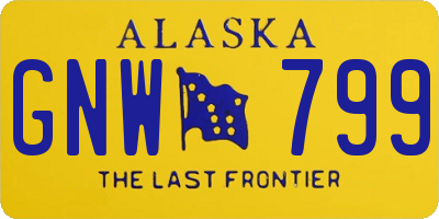 AK license plate GNW799