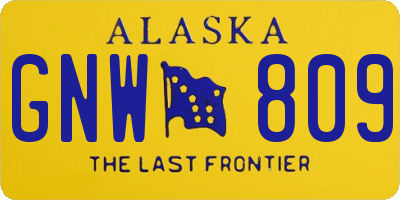 AK license plate GNW809