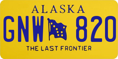 AK license plate GNW820