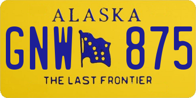 AK license plate GNW875