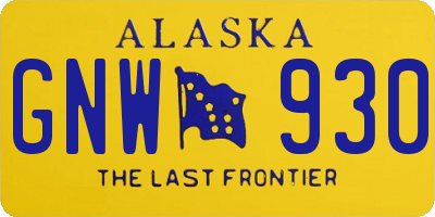 AK license plate GNW930