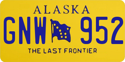 AK license plate GNW952