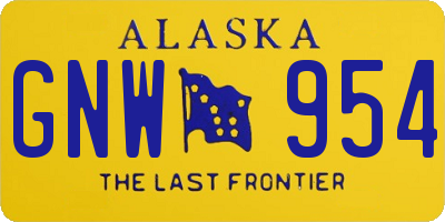 AK license plate GNW954