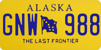 AK license plate GNW988