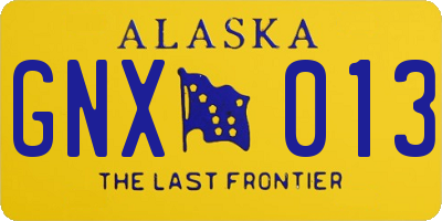 AK license plate GNX013