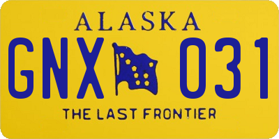 AK license plate GNX031