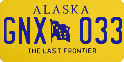 AK license plate GNX033