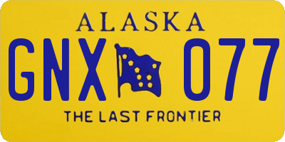 AK license plate GNX077