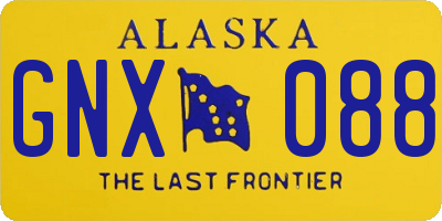 AK license plate GNX088