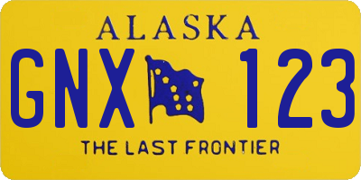 AK license plate GNX123