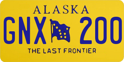 AK license plate GNX200