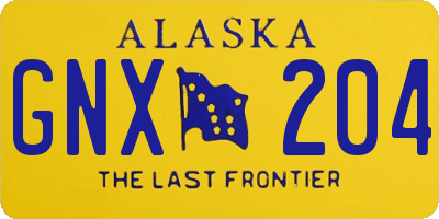 AK license plate GNX204