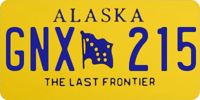 AK license plate GNX215