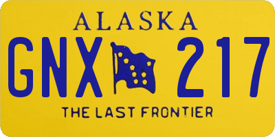 AK license plate GNX217