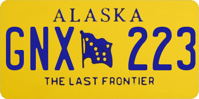 AK license plate GNX223