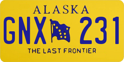 AK license plate GNX231