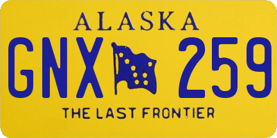 AK license plate GNX259