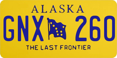 AK license plate GNX260