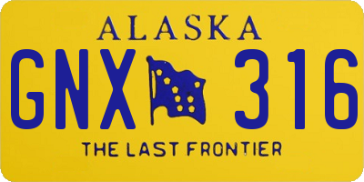 AK license plate GNX316