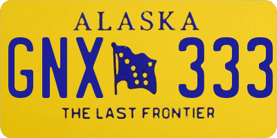 AK license plate GNX333