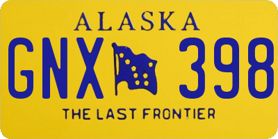 AK license plate GNX398