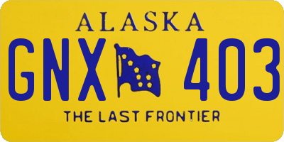 AK license plate GNX403