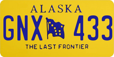 AK license plate GNX433