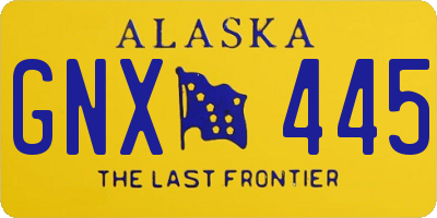 AK license plate GNX445